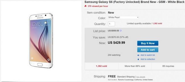 Fotografía - [Alerta Trato] Mierda santa - eBay tiene nuevo, desbloqueado Galaxy S6 G920i por sólo $ 430 (sólo en EEUU)